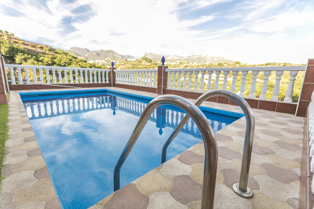 Private pool at Villa Marimel with mountain views